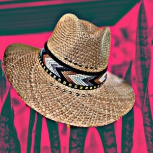 decorated hat, hats decorated in Colombia, personalized hats made from iraca palm, handmade hats with embroidery, test1234, Decorated Indiana Hat For Women