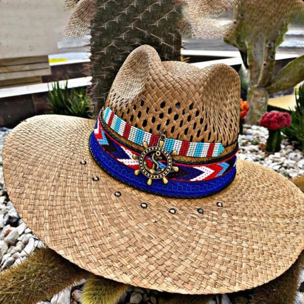 decorated hat, hats decorated in Colombia, personalized hats made from iraca palm, handmade hats with embroidery, test1234, Decorated Indiana Hat For Women