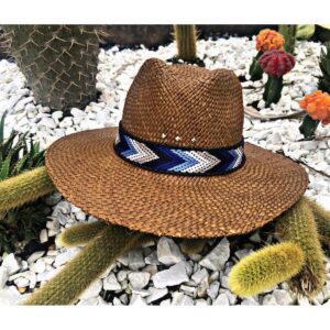 decorated hat, hats decorated in Colombia, personalized hats made from iraca palm, handmade hats with embroidery, test1234, Decorated Indiana Hat For Women