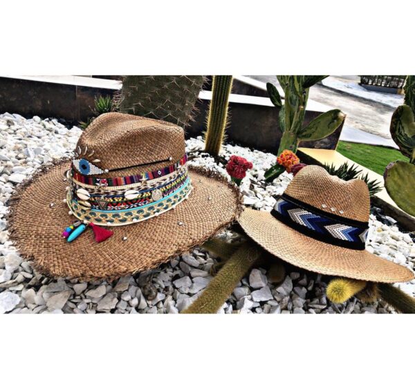 decorated hat, hats decorated in Colombia, personalized hats made from iraca palm, handmade hats with embroidery, test1234, Decorated Indiana Hat For Women