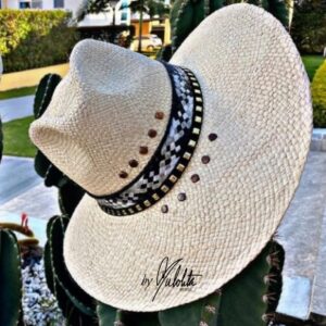 decorated hat, hats decorated in Colombia, personalized hats made from iraca palm, handmade hats with embroidery, test1234, Decorated Indiana Hat For Women