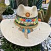 decorated hat, hats decorated in Colombia, personalized hats made from iraca palm, handmade hats with embroidery, test12345, Decorated Indiana Hat For Women
