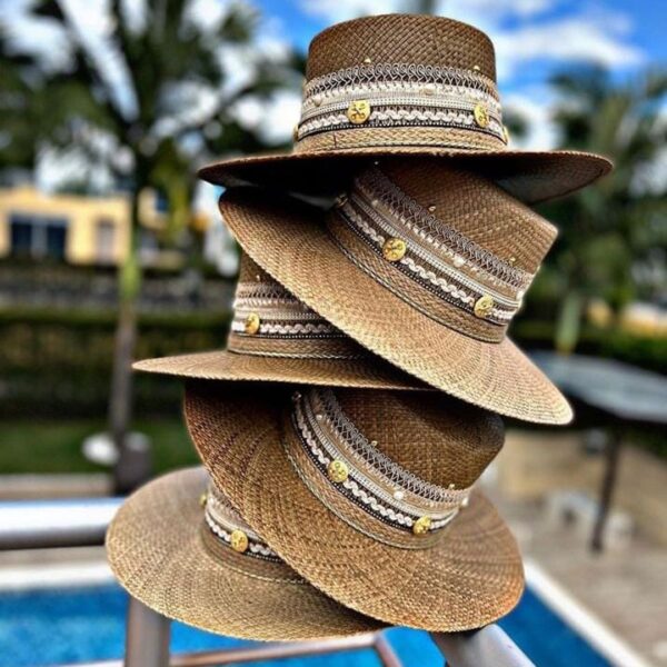 decorated hat, hats decorated in Colombia, personalized hats made from iraca palm, handmade hats with embroidery, test1234, Decorated Womens Cordobes Hat