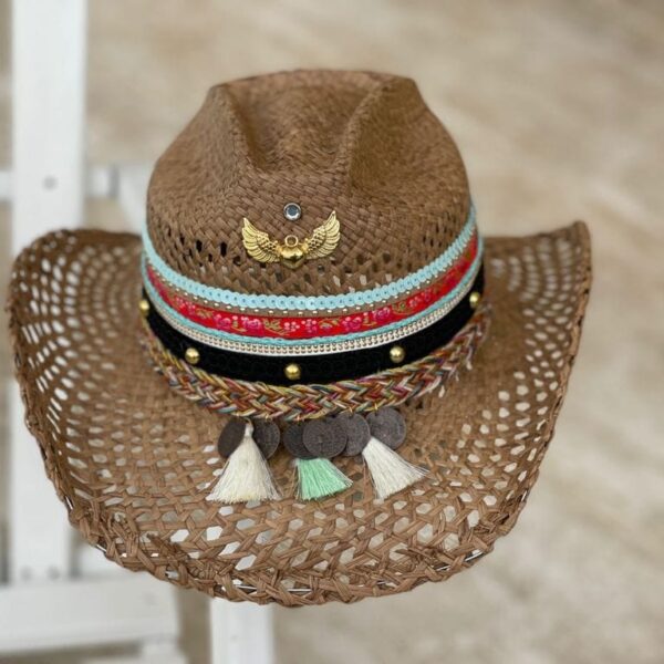 Decorated Womens Vented Hat decorated hat, hats decorated in Colombia, personalized hats made from iraca palm, handmade hats with embroidery, test1234, Decorated Womens Vented Hat