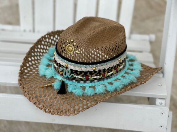 decorated hat, hats decorated in Colombia, personalized hats made from iraca palm, handmade hats with embroidery, test1234, Decorated Womens Vented Hat