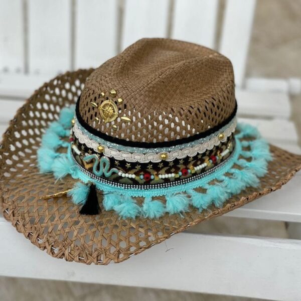 Decorated Womens Vented Hat decorated hat, hats decorated in Colombia, personalized hats made from iraca palm, handmade hats with embroidery, test1234, Decorated Womens Vented Hat