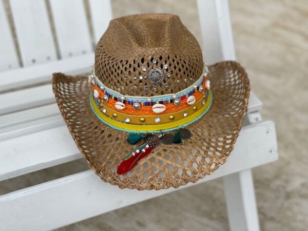 decorated hat, hats decorated in Colombia, personalized hats made from iraca palm, handmade hats with embroidery, test1234, Decorated Womens Vented Hat