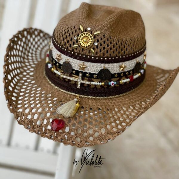 Decorated Womens Vented Hat decorated hat, hats decorated in Colombia, personalized hats made from iraca palm, handmade hats with embroidery, test1234, Decorated Womens Vented Hat