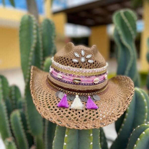 decorated hat, hats decorated in Colombia, personalized hats made from iraca palm, handmade hats with embroidery, test1234, Decorated Womens Vented Hat