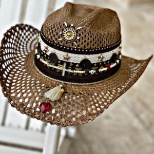 decorated hat, hats decorated in Colombia, personalized hats made from iraca palm, handmade hats with embroidery, test1234, Decorated Womens Vented Hat