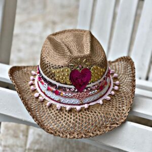 decorated hat, hats decorated in Colombia, personalized hats made from iraca palm, handmade hats with embroidery, test1234, Decorated Womens Vented Hat