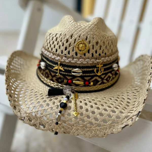 decorated hat, hats decorated in Colombia, personalized hats made from iraca palm, handmade hats with embroidery, test1234, Decorated Womens Vented Hat