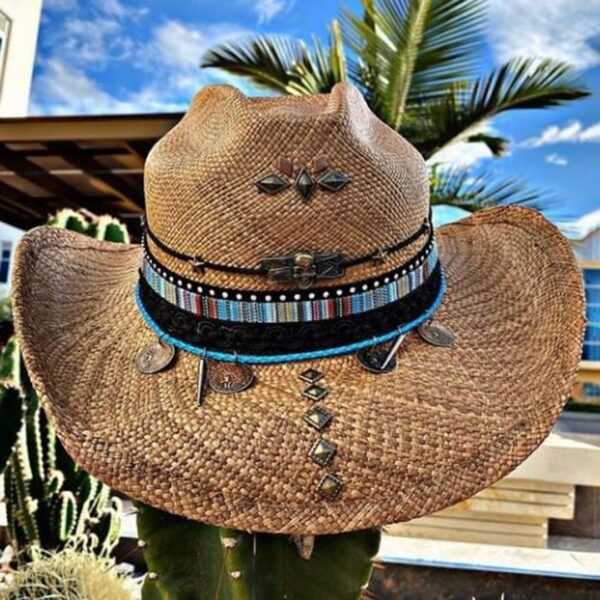 Handmade Cowboy Hat decorated hat, hats decorated in Colombia, personalized hats made from iraca palm, handmade hats with embroidery, test1234, Handmade Cowboy Hat