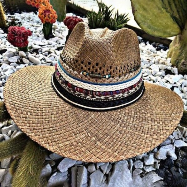 decorated hat, hats decorated in Colombia, personalized hats made from iraca palm, handmade hats with embroidery, test1234, Handmade Indiana Hat For Men