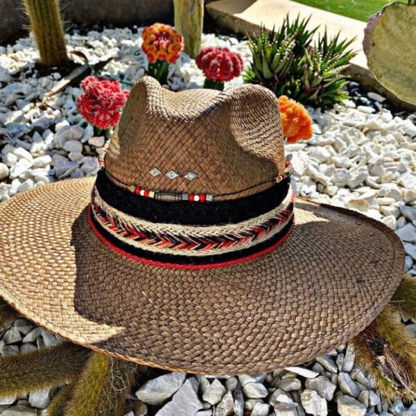 decorated hat, hats decorated in Colombia, personalized hats made from iraca palm, handmade hats with embroidery, test1234, Handmade Indiana Hat For Men