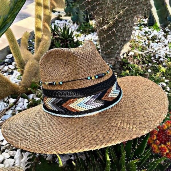 decorated hat, hats decorated in Colombia, personalized hats made from iraca palm, handmade hats with embroidery, test1234, Handmade Indiana Hat For Men