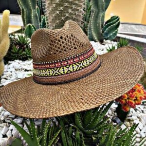 decorated hat, hats decorated in Colombia, personalized hats made from iraca palm, handmade hats with embroidery, test1234, Handmade Indiana Hat For Men