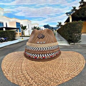 decorated hat, hats decorated in Colombia, personalized hats made from iraca palm, handmade hats with embroidery, test1234, Handmade Indiana Hat For Men