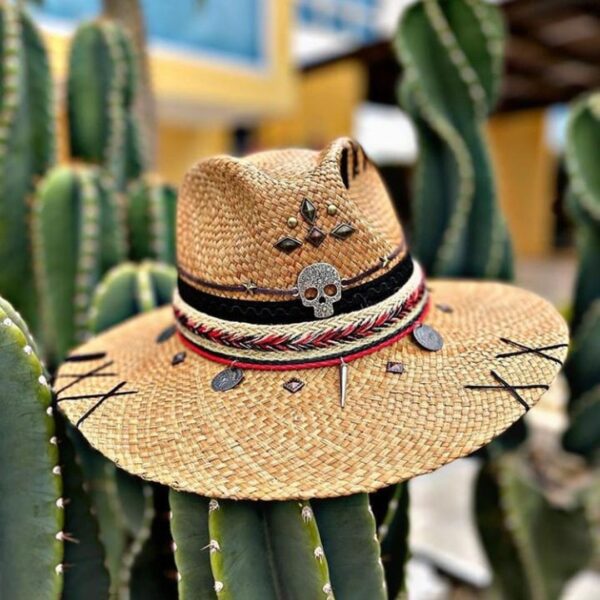 decorated hat, hats decorated in Colombia, personalized hats made from iraca palm, handmade hats with embroidery, test1234, Handmade Indiana Hat For Men
