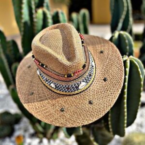 decorated hat, hats decorated in Colombia, personalized hats made from iraca palm, handmade hats with embroidery, test1234, Handmade Indiana Hat For Men