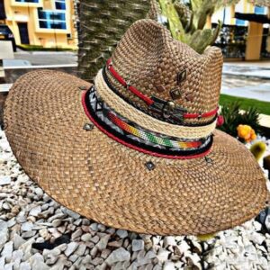 decorated hat, hats decorated in Colombia, personalized hats made from iraca palm, handmade hats with embroidery, test1234, Handmade Indiana Hat For Men
