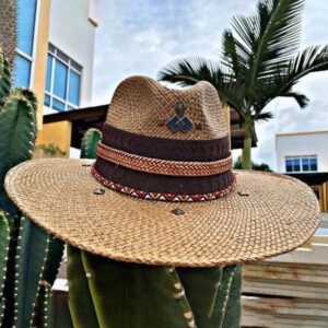 decorated hat, hats decorated in Colombia, personalized hats made from iraca palm, handmade hats with embroidery, test1234, Handmade Indiana Hat For Men