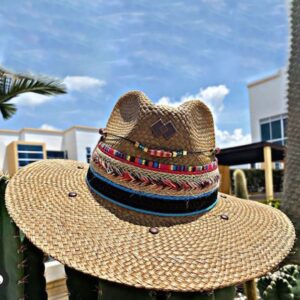 decorated hat, hats decorated in Colombia, personalized hats made from iraca palm, handmade hats with embroidery, test1234, Handmade Indiana Hat For Men