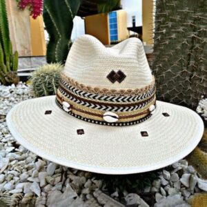 decorated hat, hats decorated in Colombia, personalized hats made from iraca palm, handmade hats with embroidery, test1234, Handmade Indiana Hat For Men