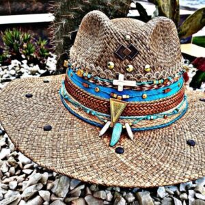 decorated hat, hats decorated in Colombia, personalized hats made from iraca palm, handmade hats with embroidery, test1234, Handmade Indiana Hat For Men