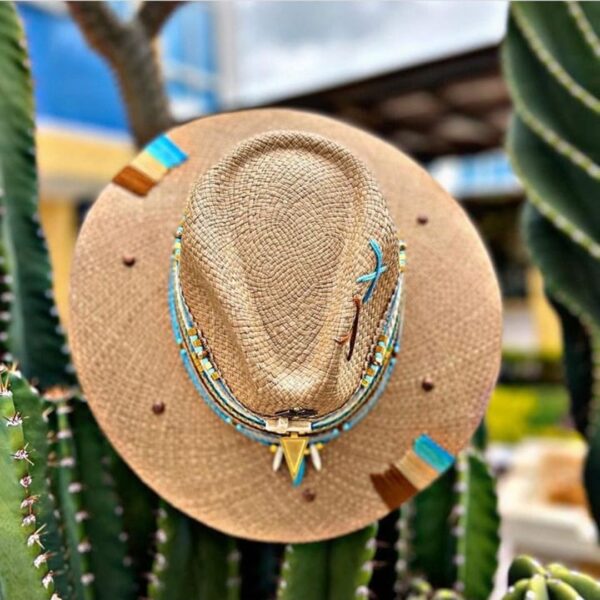 decorated hat, hats decorated in Colombia, personalized hats made from iraca palm, handmade hats with embroidery, test1234, Mens Indiana Tribe Hat