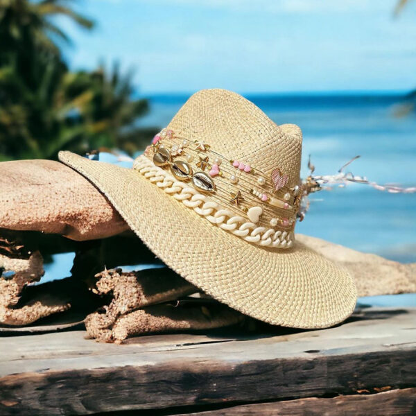 decorated hat, hats decorated in Colombia, personalized hats made from iraca palm, handmade hats with embroidery, test1234, Natural Indiana Hat