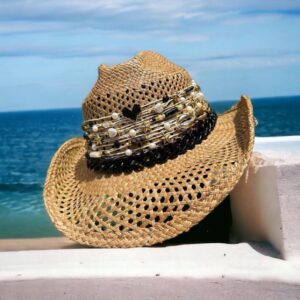 decorated hat, hats decorated in Colombia, personalized hats made from iraca palm, handmade hats with embroidery, test1234, Rock Openwork Hat