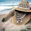 decorated hat, hats decorated in Colombia, personalized hats made from iraca palm, handmade hats with embroidery, test12345, Vintage Brown Indiana Hat