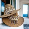 decorated hat, hats decorated in Colombia, personalized hats made from iraca palm, handmade hats with embroidery, test12345, Vintage Brown Indiana Hat