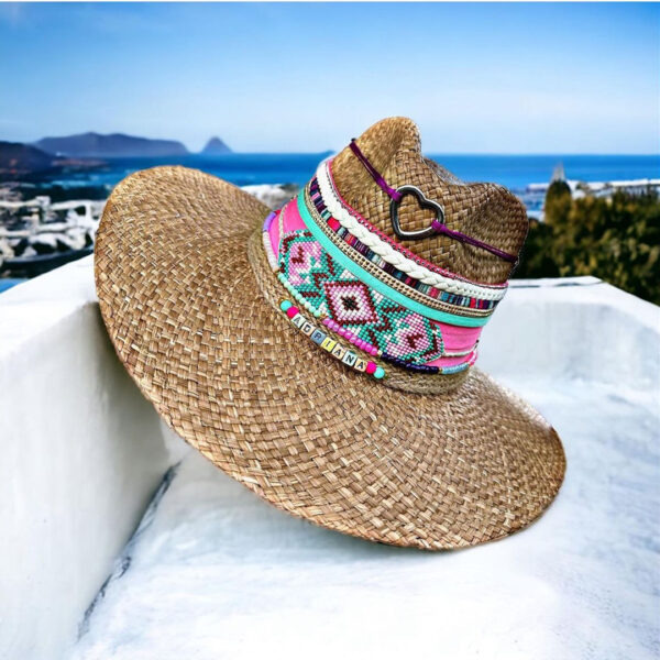 decorated hat, hats decorated in Colombia, personalized hats made from iraca palm, handmade hats with embroidery, test1234, Vintage Brown Indiana Hat