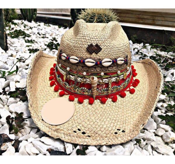 decorated hat, hats decorated in Colombia, personalized hats made from iraca palm, handmade hats with embroidery, test1234, Womens Decorated Cowboy Hat