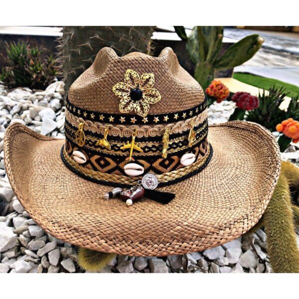 Womens Decorated Cowboy Hat decorated hat, hats decorated in Colombia, personalized hats made from iraca palm, handmade hats with embroidery, test1234, Womens Decorated Cowboy Hat