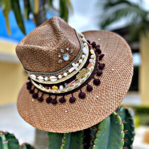 decorated hat, hats decorated in Colombia, personalized hats made from iraca palm, handmade hats with embroidery, test1234, Womens Handwoven Indiana Hat
