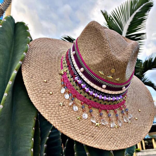 decorated hat, hats decorated in Colombia, personalized hats made from iraca palm, handmade hats with embroidery, test1234, Womens Handwoven Indiana Hat