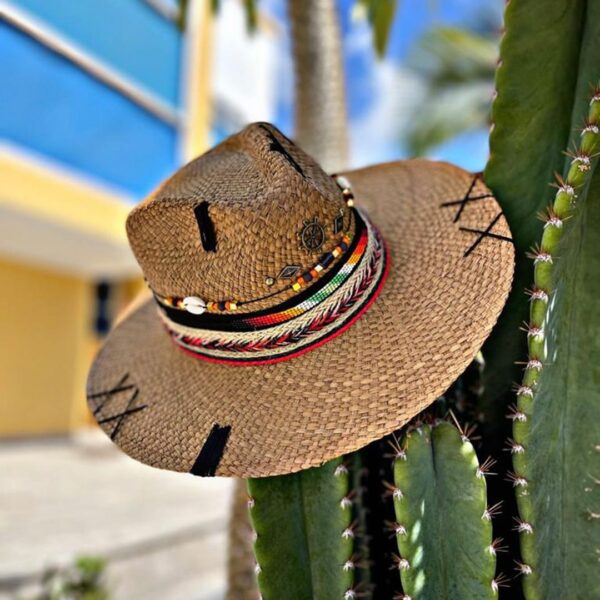 decorated hat, hats decorated in Colombia, personalized hats made from iraca palm, handmade hats with embroidery, test1234, Womens Handwoven Indiana Hat