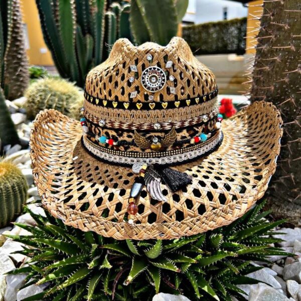 decorated hat, hats decorated in Colombia, personalized hats made from iraca palm, handmade hats with embroidery, test1234, Womens Openwork Hat Print