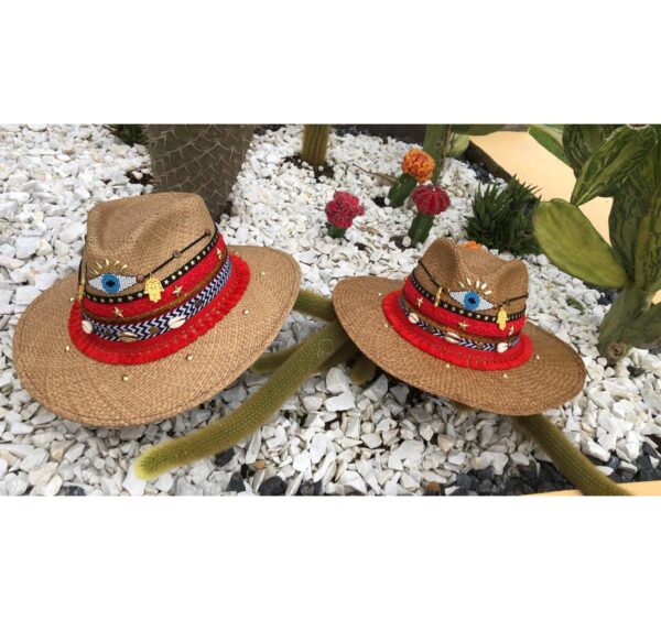 decorated hat, hats decorated in Colombia, personalized hats made from iraca palm, handmade hats with embroidery, test1234, Decorated Indiana Hat For Women