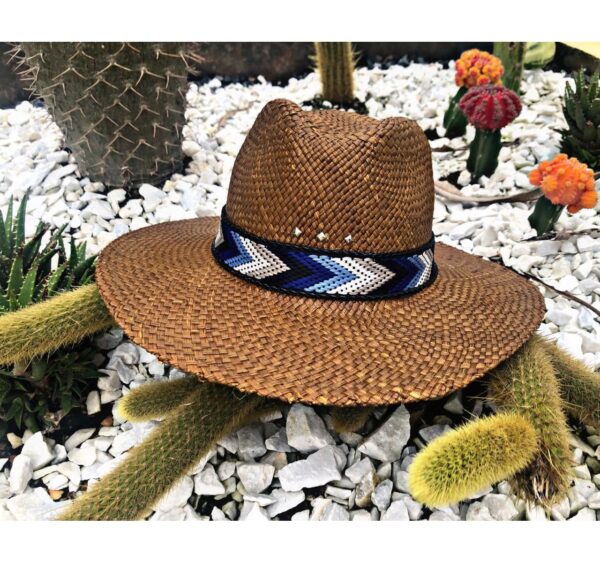 decorated hat, hats decorated in Colombia, personalized hats made from iraca palm, handmade hats with embroidery, test1234, Decorated Indiana Hat For Women