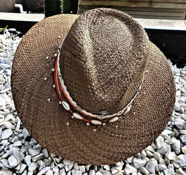 decorated hat, hats decorated in Colombia, personalized hats made from iraca palm, handmade hats with embroidery, test1234, Decorated Indiana Hat For Women