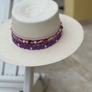 decorated hat, hats decorated in Colombia, personalized hats made from iraca palm, handmade hats with embroidery, test1234, Decorated Womens Cordobes Hat