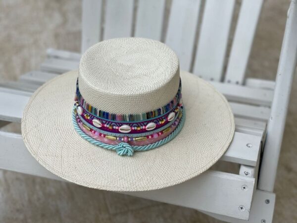 decorated hat, hats decorated in Colombia, personalized hats made from iraca palm, handmade hats with embroidery, test1234, Decorated Womens Cordobes Hat