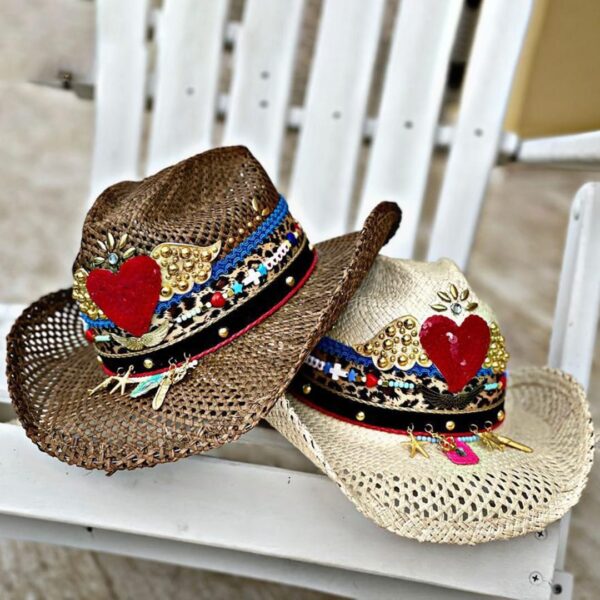 decorated hat, hats decorated in Colombia, personalized hats made from iraca palm, handmade hats with embroidery, test1234, Decorated Womens Vented Hat
