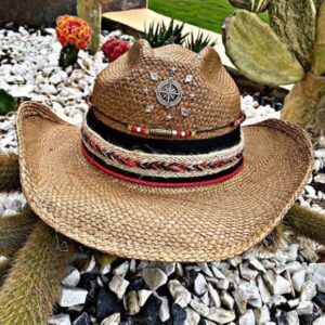 decorated hat, hats decorated in Colombia, personalized hats made from iraca palm, handmade hats with embroidery, test1234, Handmade Cowboy Hat