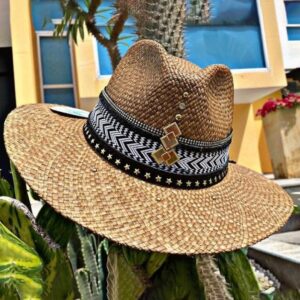 decorated hat, hats decorated in Colombia, personalized hats made from iraca palm, handmade hats with embroidery, test1234, Handmade Indiana Hat For Men