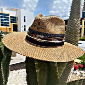 decorated hat, hats decorated in Colombia, personalized hats made from iraca palm, handmade hats with embroidery, test1234, Handmade Indiana Hat For Men